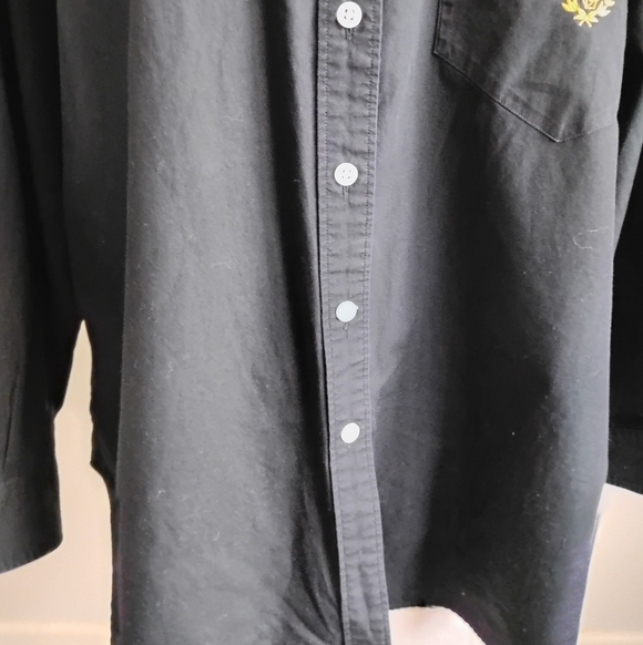 Lauren Ralph Lauren Cotton Button Up Shirt Black Embroidered Logo Size 20W - Picture 4 of 11